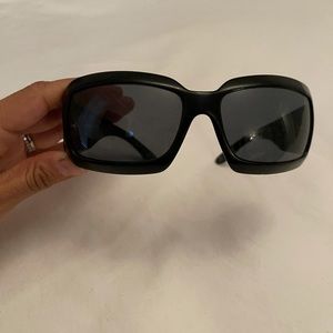 Chanel black and white sun glasses